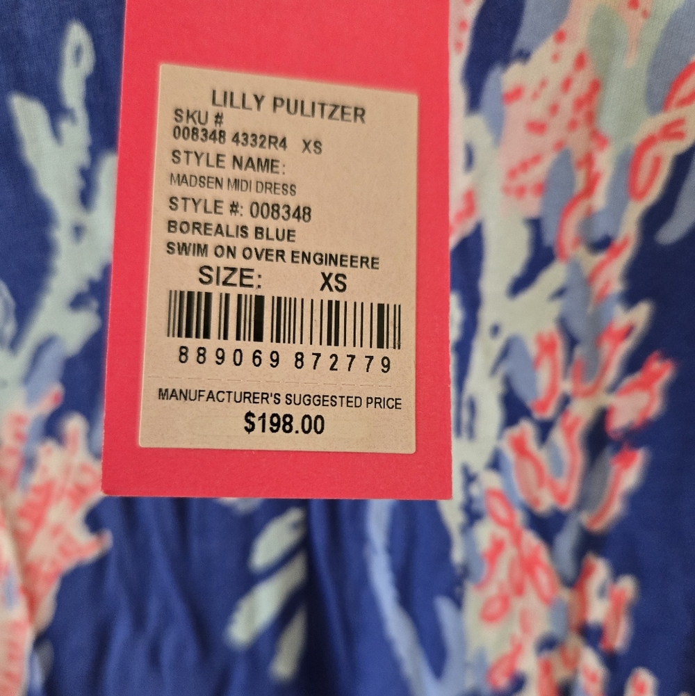 NWT Lilly Pulitzer Madsen Midi Dress (XS) - Picture 6 of 6